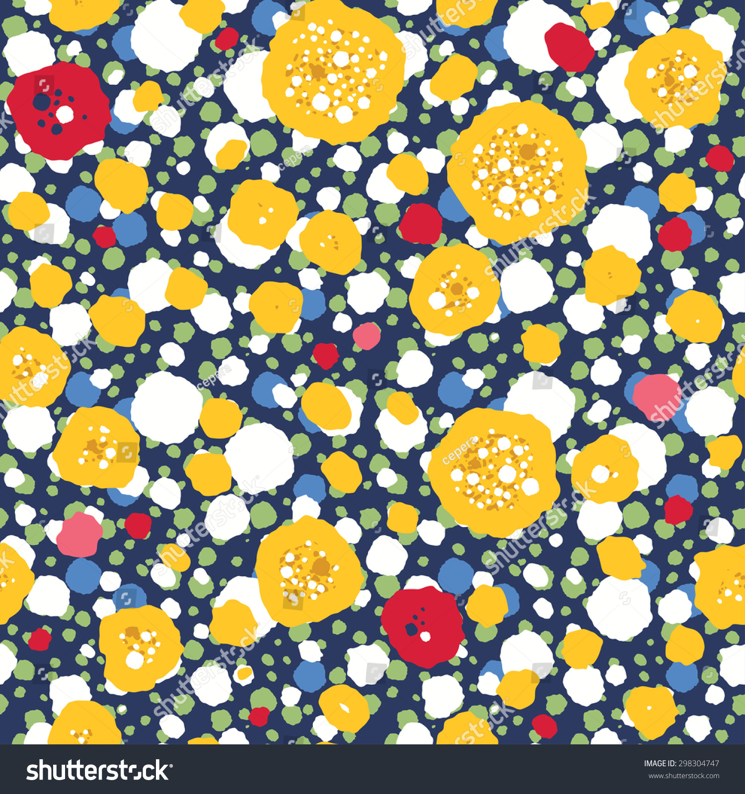 抽象点组合.花卉图案.无缝模式.